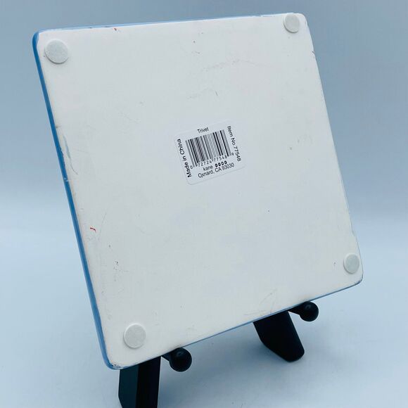 Snowman Roasting Marshamallow Snowy Decorative Tile Trivet Christmas Decor - Picture 4 of 5